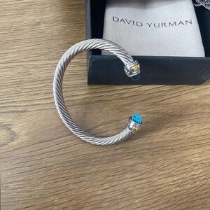 David Yurman  Classics Bracelet in Sterling Silver with Blue Topaz 7 mm